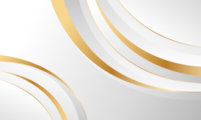 Elegant white and gold luxury curve background. Abstract modern wallpaper. Suitable for templates, banners, cards, covers, sales, events, awards, websites, web pages, and more