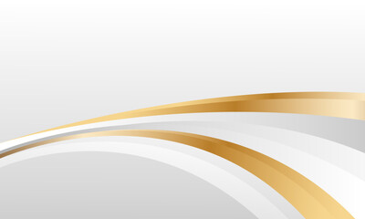 Elegant white and gold luxury curve background. Abstract modern wallpaper. Suitable for templates, banners, cards, covers, sales, events, awards, websites, web pages, and more