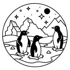 "Cute Penguin Vector Illustration – Cartoon Arctic Animal Clipart for Winter and Kids Designs"
