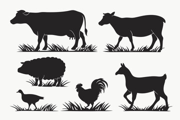Shadow Herd: Farm Animal Silhouettes Collection