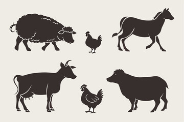 Shadow Herd: Farm Animal Silhouettes Collection