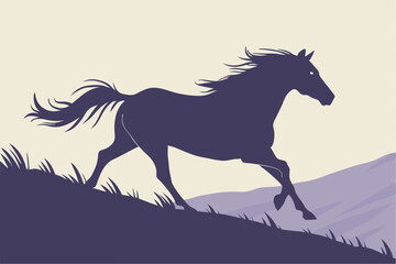 Silhouettes in Motion: The Running Horse