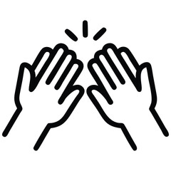 Obraz premium Two Hands High Fiving Celebration Illustration Icon Symbol Isolated Design
