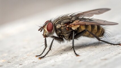 Fly on studio background