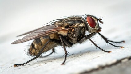 Fly on studio background