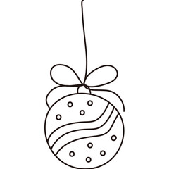 Striped Christmas Tree Ball with Ribbon Doodle

