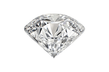 Brilliant cut diamond isolated on transparent background – high-quality gemstone rendering with sparkling facets, ideal for luxury, jewelry, wedding, wealth, and precious stone design concepts