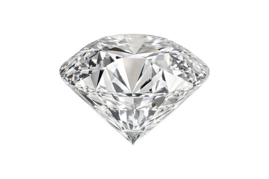 Brilliant cut diamond isolated on transparent background &ndash; high-quality gemstone rendering with sparkling facets, ideal for luxury, jewelry, wedding, wealth, and precious stone design concepts