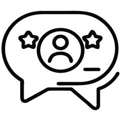Obraz premium User Feedback Star Rating and Profile Inside a Speech Bubble