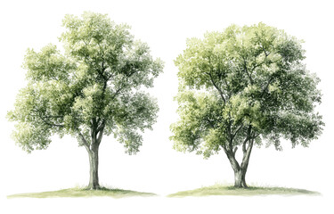 Fototapeta premium Elegant Tree Illustrations on PNG Transparency Background for Nature Lovers and Designers