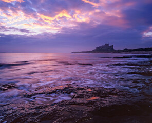 Bamburgh Castle at dawn, Northumberland, England
