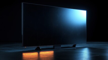 Modern television in dark studio setting
