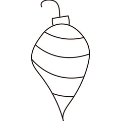 Striped Elongated Christmas Tree Ball Doodle

