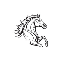 Elegant Horse Head Silhouette Logo &ndash; Unique Equestrian Logo Design for Branding, Farms, Stables & Horse-Related Businesses.