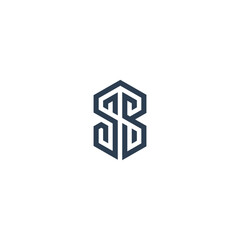 Letter Modern Monogram Style SB and BS Logo