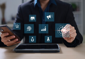 Digital Marketing Strategy Concept, Target Customers, Customer Analytics, Customized Marketing,...