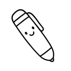 Cute School Supplies Clipart Set | Kawaii Style Line Art for Teachers