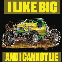 Yellow truck isolated on a black background for t-shirt design, print, and business purposes.