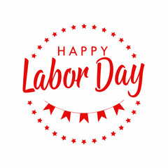 Happy labor day red typography design