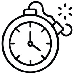 Time Bomb Countdown Clock with Lit Fuse, Ready to Explode Concept Art