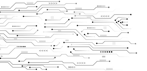 Digital circuit board black background. Vector illustration