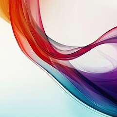 Naklejka premium Abstract colorful wave design, vibrant hues flow seamlessly across a white backdrop