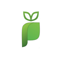 Minimalist green leaf logo design with eco-friendly style. Clean and modern illustration on white background, perfect for branding, environment, and sustainability themes.