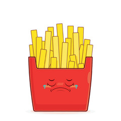 fries potatoes crying face cartoon cute