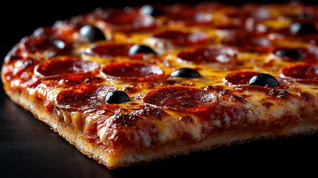 Pepperoni pizza square slice - Powered by Adobe