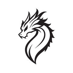 Vector illustration of a dragon icon with a mythical and fantasy-inspired design. Suitable for use in projects related to legends, games, Asian culture, or symbols of power and bravery