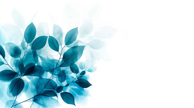 hojas azules semi transparentes