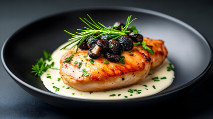 french, cream, sauce, chicken, dish, mushroom, epicure, herb, poultry, cookery, culinary, plate, meal, delicious, dinner, food, fresh, fine dining, receipe, comfort, expense, long, photography, rich, 