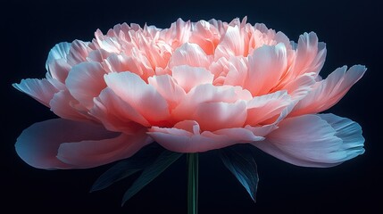 Pink peony flower closeup