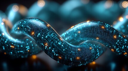 Obraz premium Abstract digital chain technology illustration