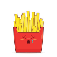fries potatoes crying face cartoon cute