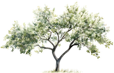 Obraz premium Nature Scene, Artistic Tree Illustration, PNG Transparency Background, Green Environment, Vibrant Viewpoint on PNG transparency background