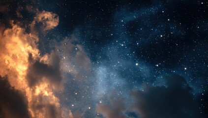 Obraz premium Night sky with stars and clouds