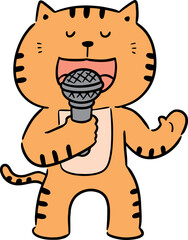 Illustration of cat singing
