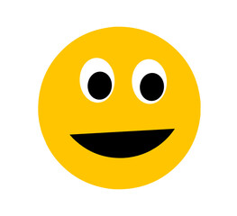 Yellow smiley emoticon,Yellow smiley face for your design. Happy smile card concept illustration. Сharacter for web or card design. Graphic element for background