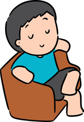 Illustration of man sit comfortably
