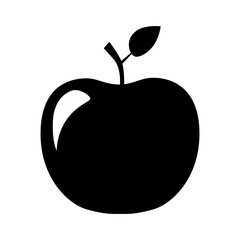 Apple Icon – Black Silhouette Vector Illustration.