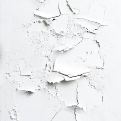 Obraz premium Close-up of cracked, peeling white paint on a surface