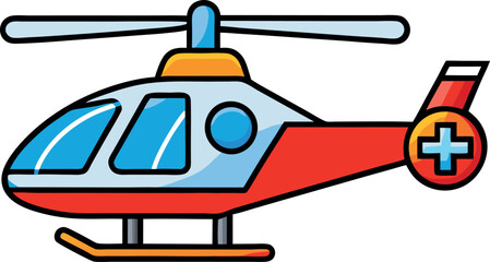 Ambulance Helicopter Transport Vector Icon