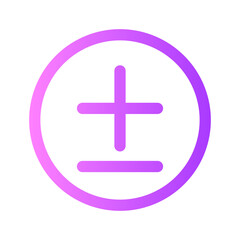Fototapeta premium plus or minus gradient icon