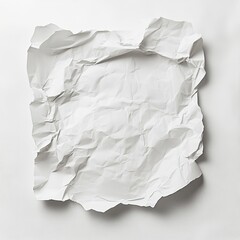 Obraz premium A crumpled square of white paper against a white background
