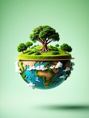 Dual Realms: A Planet of Nature and Earth United