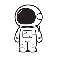 Astronaut Line Art Vector, Vector Astronaut Man Outline, Astronaut Man Vector Illustration, Line Drawing of Astronaut.