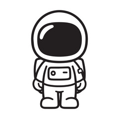 Astronaut Line Art Vector, Vector Astronaut Man Outline, Astronaut Man Vector Illustration, Line Drawing of Astronaut.