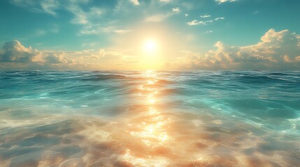 Obraz premium Sunrise over ocean landscape