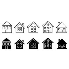 Fototapeta premium House icon vector set. Home illustration sign collection. Building symbol. Hotel logo. Houses set of web icons. Home for web and mobile app